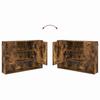 Bathroom Furniture Set 3 Pieces Smoked Oak Plywood and Metal
