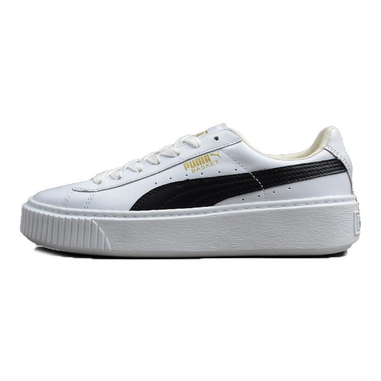 (WMNS) PUMA Basket Platform Black White Women s 364040-05 EU 37.5