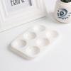 10PCS DIY Craft White Painting Tray Plastic Rectangular Watercolor Palette 6 Round Wells Art Paint Tray Palette Painters