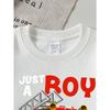 Unisex Crew Neck Fashion Sweatshirt , Just A Boy Who Loves Fire Trucks, Autumn And Winter Western Style Top, Casual Multi Colored Option For Little