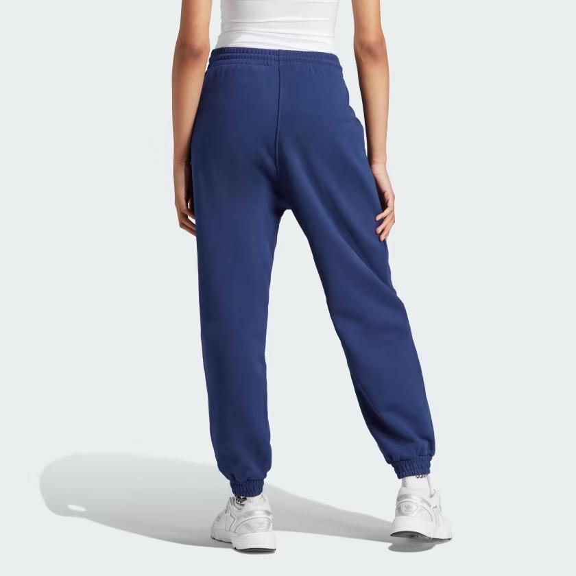 Adidas Originals Pearl Trefoil Cuffed Sweatpants Logo Print Drawstring Loose Fit Joggers Women Bottoms Dark-Blue IL2423