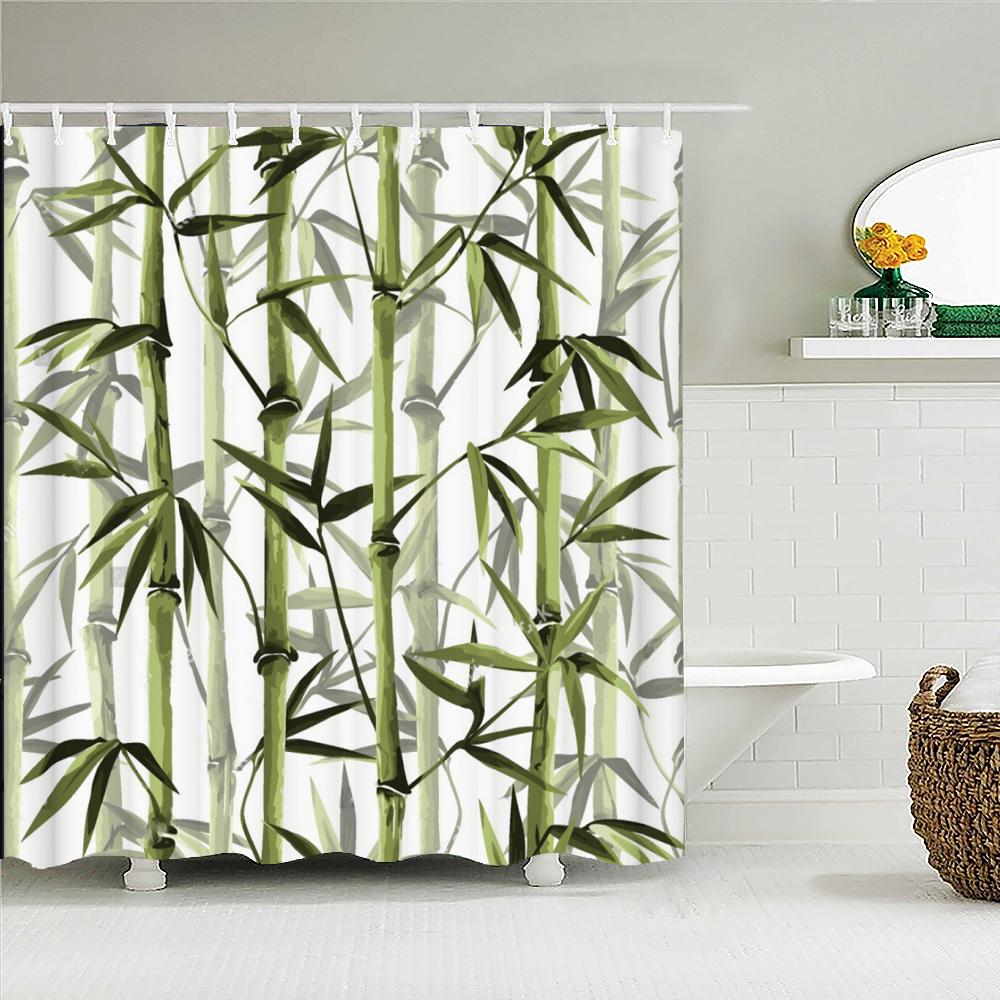 Flowers Grass Green Plants Waterproof Shower Curtains For Bathroom Bath Curtains Multi-Size 240*180Cm 3D Print Shower Curtain