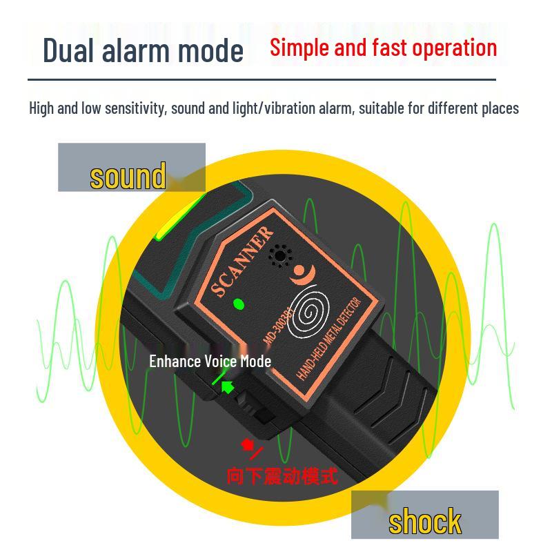 High Sensitivity Handheld Metal Detector Security Wand for Examination Rooms