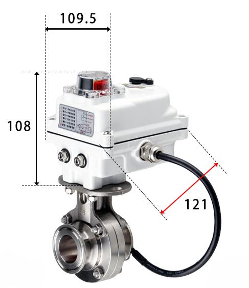 19-108mm Pipe 1.5" 2" -4" Tri Clamp 304 316L Stainless Steel Sanitary Butterfly Valve With Electric actuator For Home Brew