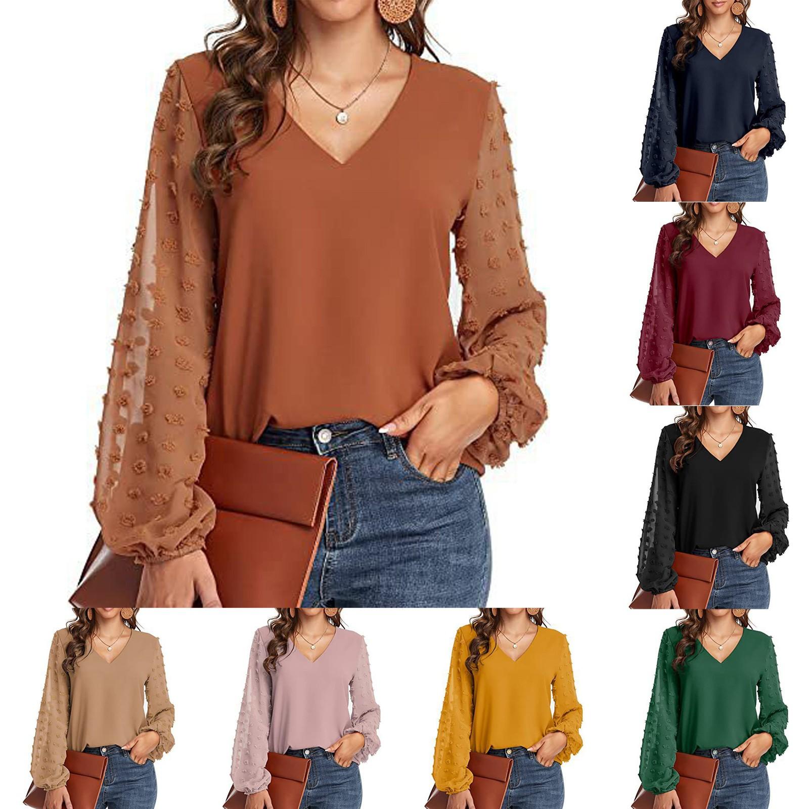 

Women s Casual And Fashionable Solid Color V-Neck Spliced Wool Ball Long Sleeved Top L чёрный
