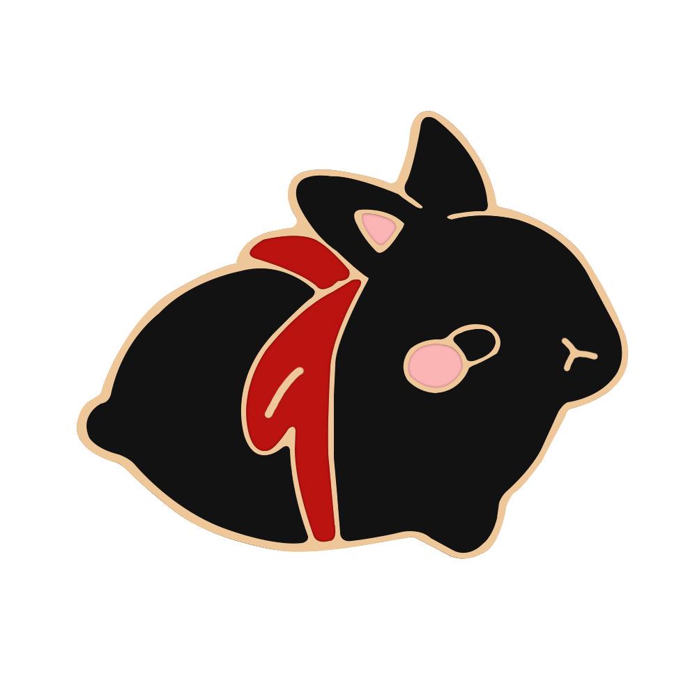 Adorable Rabbit Couple Brooch - Cartoon Fun, Drip Oil Alloy Pin from The Untamed