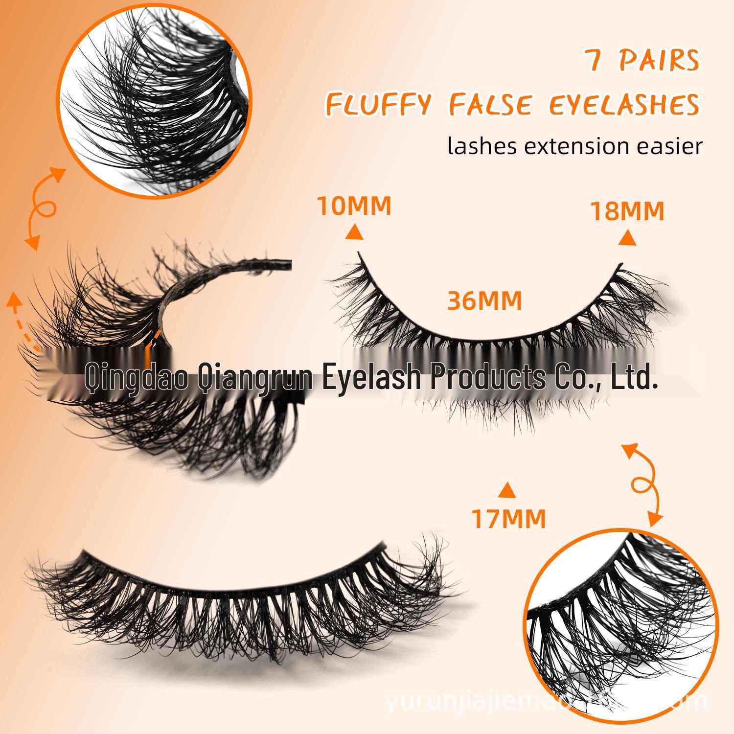 

3D Thick Natural Curled False Eyelashes Set - 10 Pairs
