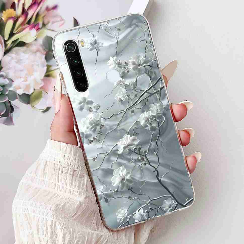 For Xiaomi Redmi Note 8 Case Vintage Dragon Luxury Flower Soft Silicone TPU Cover For Redmi Note8 Note 8T Phone Cases Shockproof