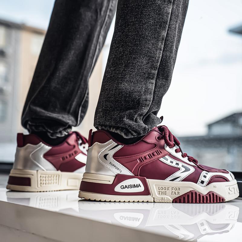 New Men's Classic Fashion Low Top Thick Sole Skateboarding Shoes Comfortable Soft Sole Basketball  Sneakers