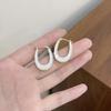 Niche Minimalist U-shaped Metal Resin Earrings for Women: Fashionable, Elegant, Versatile, Internet Celebrity Ear Studs