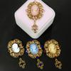 Retro Palace Style Medieval Beauty Head Brooch Exquisite Hollow Out Alloy Embossed Pin Men Women Clothing Accessories Gift
