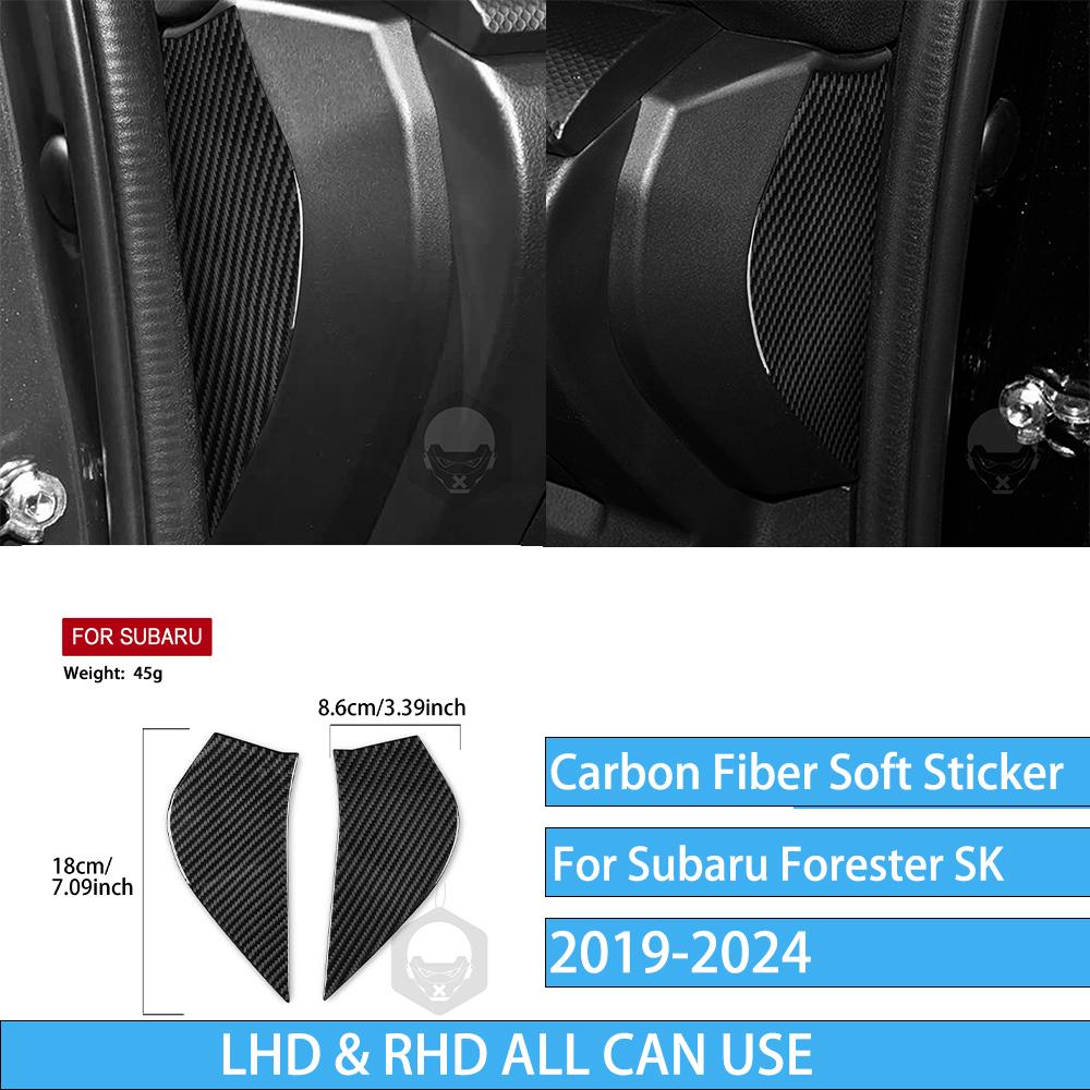 Real Carbon Fiber Car Accessories Gear Air Vent Set Trim Cover Soft Sticker For Subaru Forester SK      2024