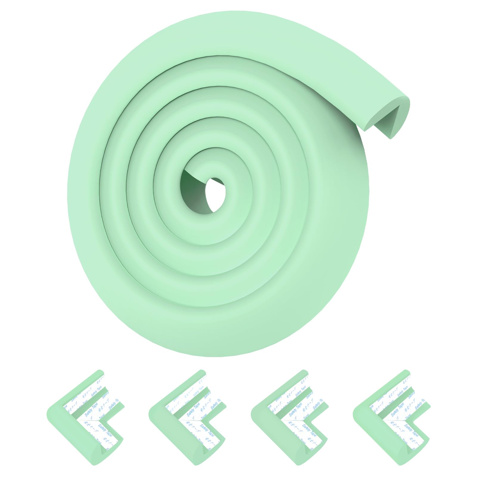 

Угловая накладка COUMENO длиной 2 м, 4 детских защитных уголка для мебели, защита углов, защитный уголок для ребенка с клейкой лентой, светло-зеленый + двухсторонний