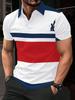 Print Design - Non-Textured Men'S Short-Sleeve Polo, Flat Digital Print Pattern - Smooth Texture, Stylish And Easy Short Sleeves, Buttons, Casual