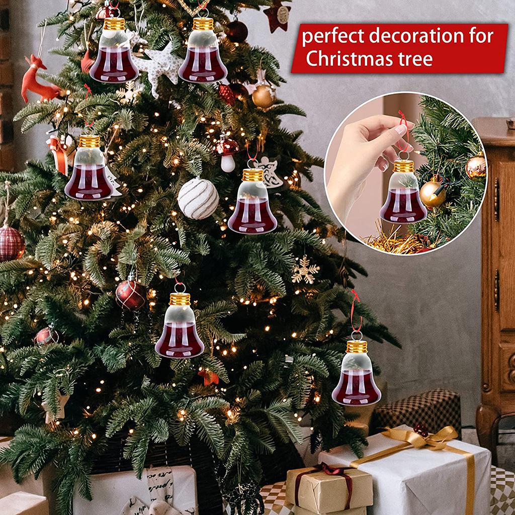 Christmas clear Fruit Juice Bottle Pendant for Filling Wine Beverage Candy DIY Crafts Ball Shape Wine Bottle Hanging