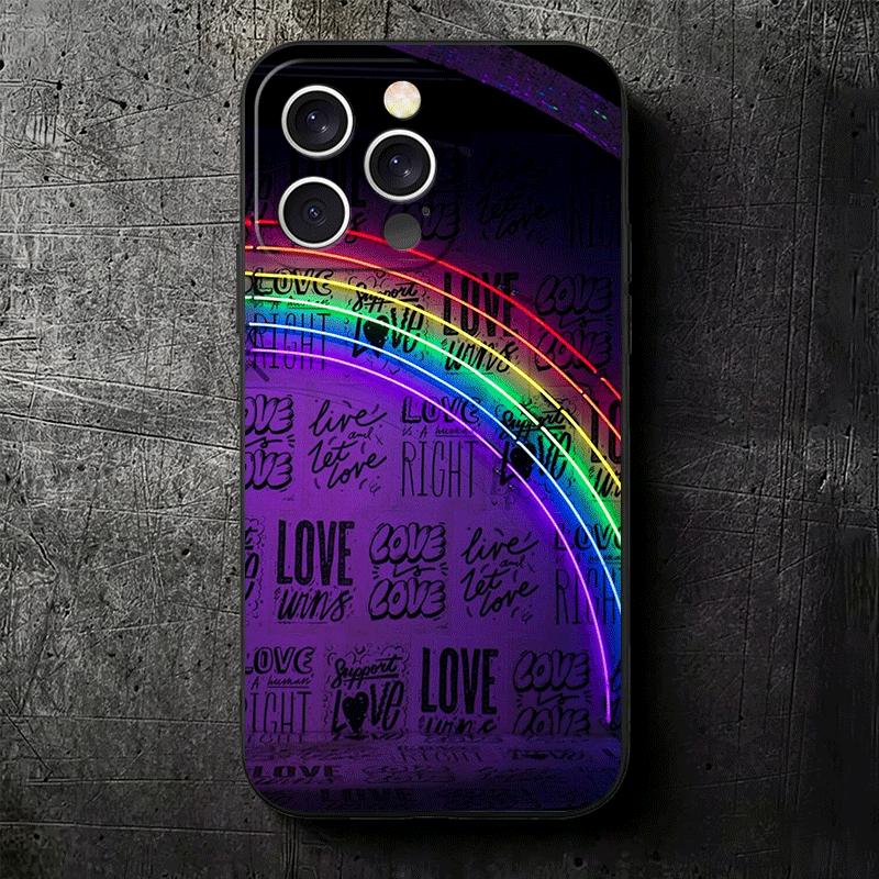 LGBT Rainbow Love Is Love Soft Phone Case for iPhone 16 16E 17 Air 15 Pro Max 14 Plus 13 Mini 11 12 7 Black Cover Back Shell