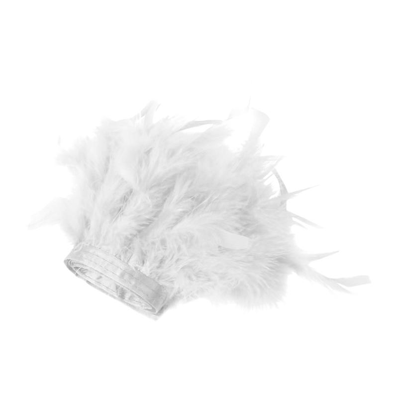 

Colorful Feathered Party Wristband Arm Sleeves for Dance Event Costume Accessory Decorative Armband For Carnival Event белый
