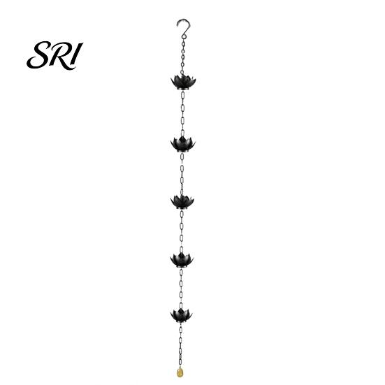Heavy Duty Rain Chain Outdoor Lotus Metal Garden Hanging Easy to Hang Catcher Cups Outside Gutters Downspouts Replacement Decorative Iron