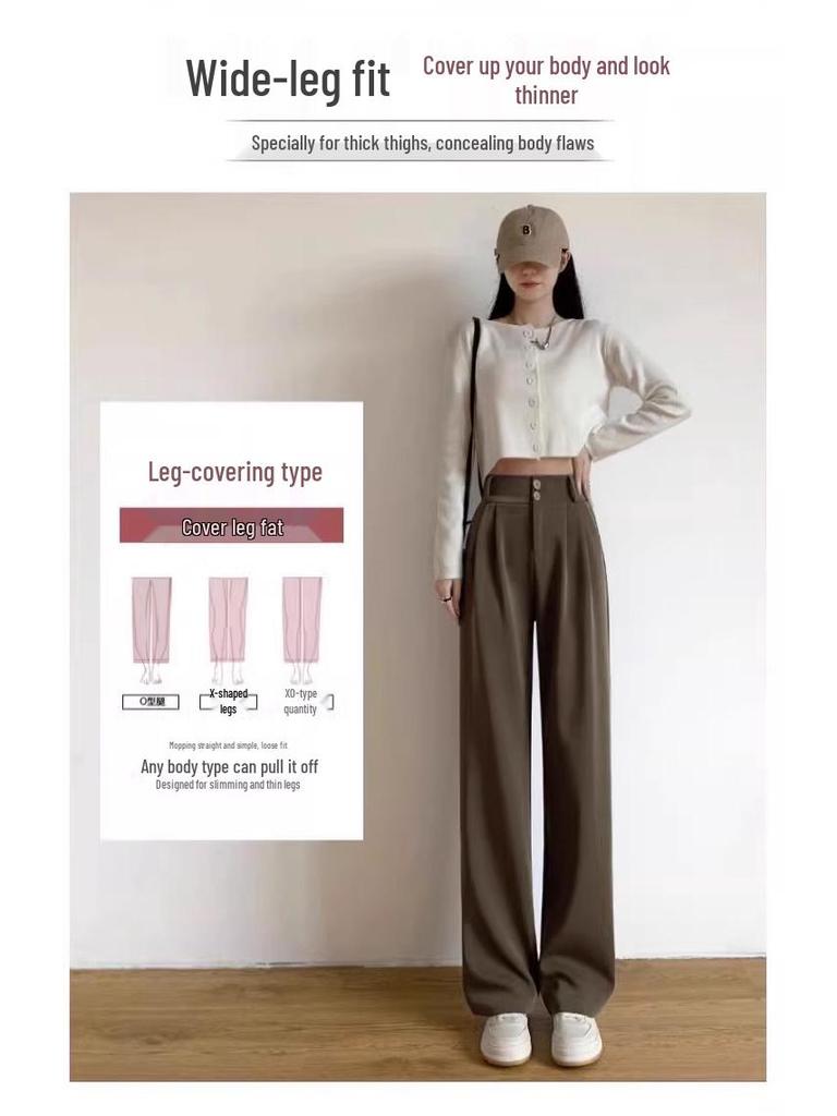 Damskie spodnie garniturowe z wysokiej półki, czarne, lejące się, z szerokimi nogawkami o prostym kroju - wyszczuplające, o swobodnym kroju na wiosnę/lato, idealne dla sylwetki w kształcie gruszki.