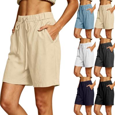 Women Casual Loose Fit Shorts with Pockets Drawstring Waist Relaxed Fit Lightweight Basic Lounge Pants for Daily Wear