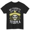 Halloween My Favorite Spirit Is Tequila Skull Cinco De Mayo Cotton T Shirt