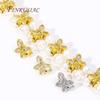 10MM Rhodium/Gold Plated Shiny Zircon Butterfly Spacer Bars 2 Holes Separators For Strand Beads Jewelry Making DIY Accessories