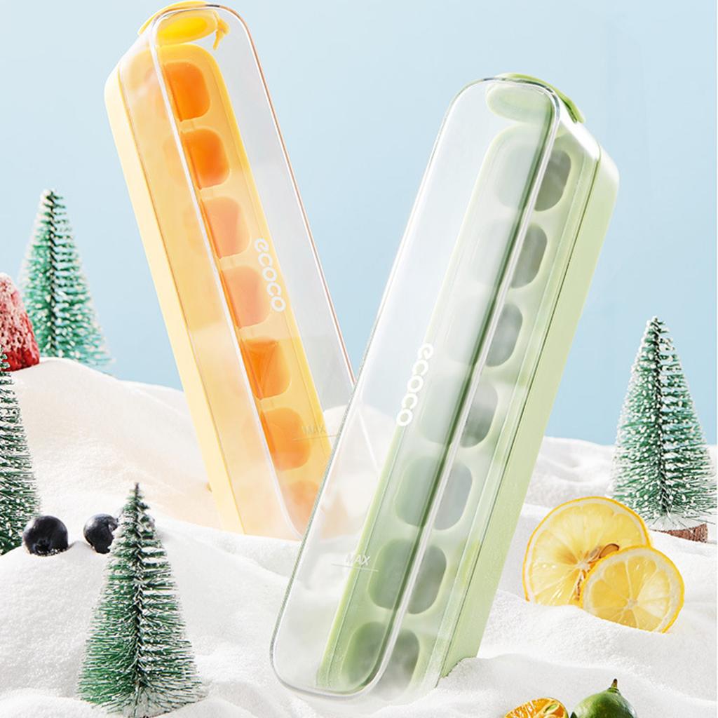 Ice Cubes Stencils Box Easy Release Mini Ice Cubes Tray with Removable Cover Stackable Spill Resistant Ice Cubes Stencils Box