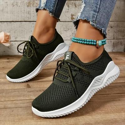 Women's Breathable Women's Walking Shoes - Non-Slip Outdoor Sports Shoes with Solid Color Design