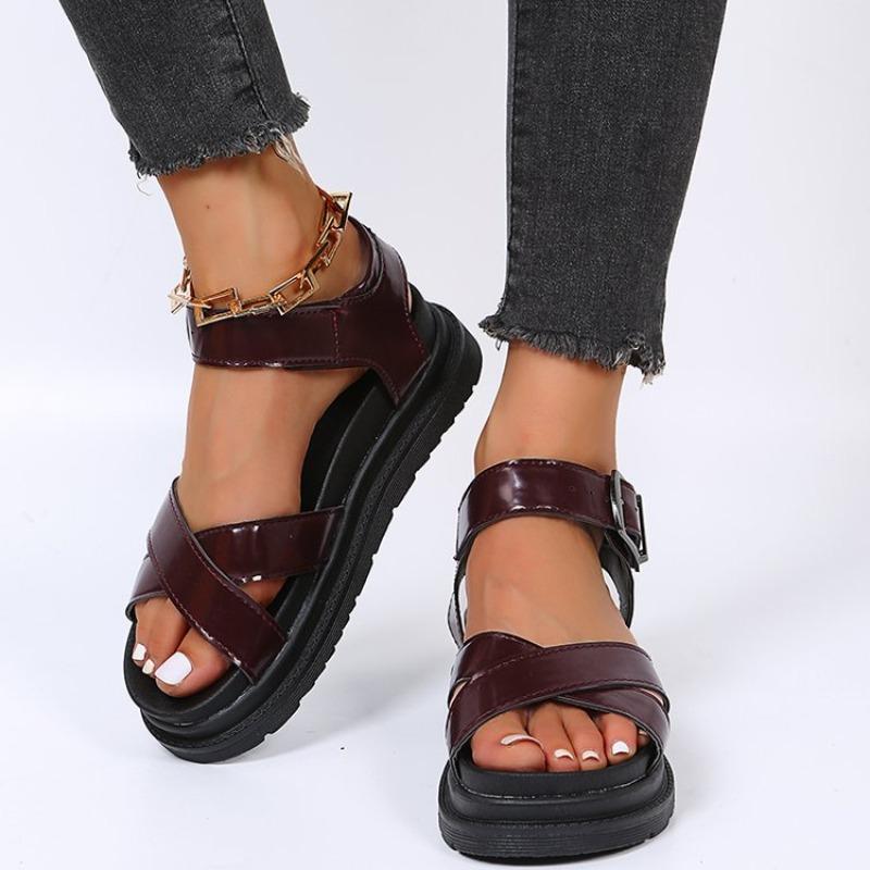 Neue Damen Gladiator Sandalen Frau Sommer Mode Plateau Sandalen Schnallenriemen Freizeitschuhe Damen Übergröße Sandalen Europa