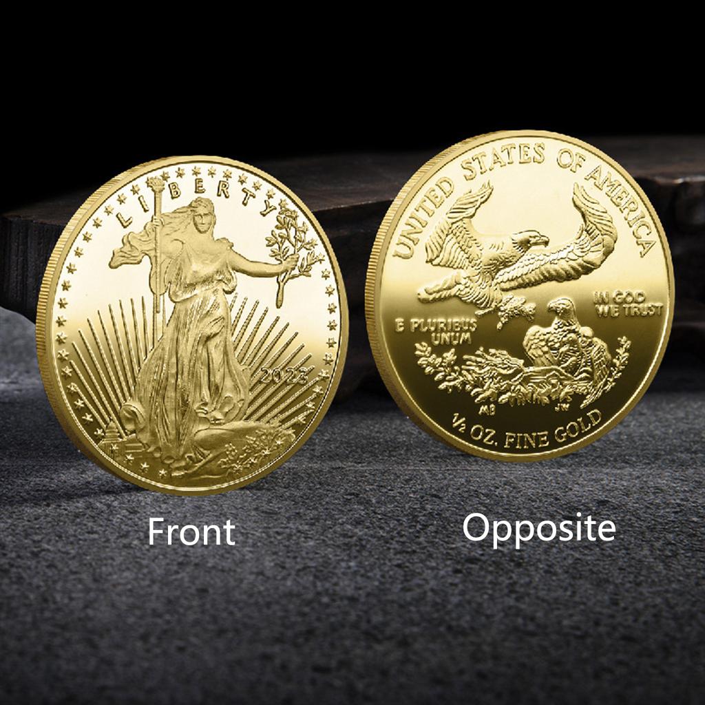 Replica Coin, 1pc American Eagle Golden Plated Coin, Walking Liberty , 1 Oz Replica Toy Souvenirs And Gifts Challenge Coin R
