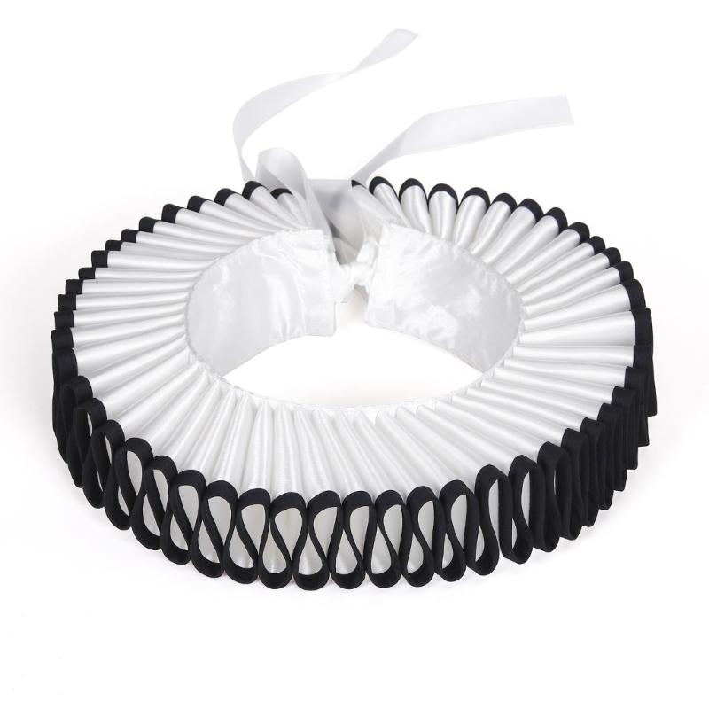 Vintage Renaissances Elizabethan Ruff Collar Victorian Edwardian Costume Neck Ruffle for Halloween Masquerades Cosplay