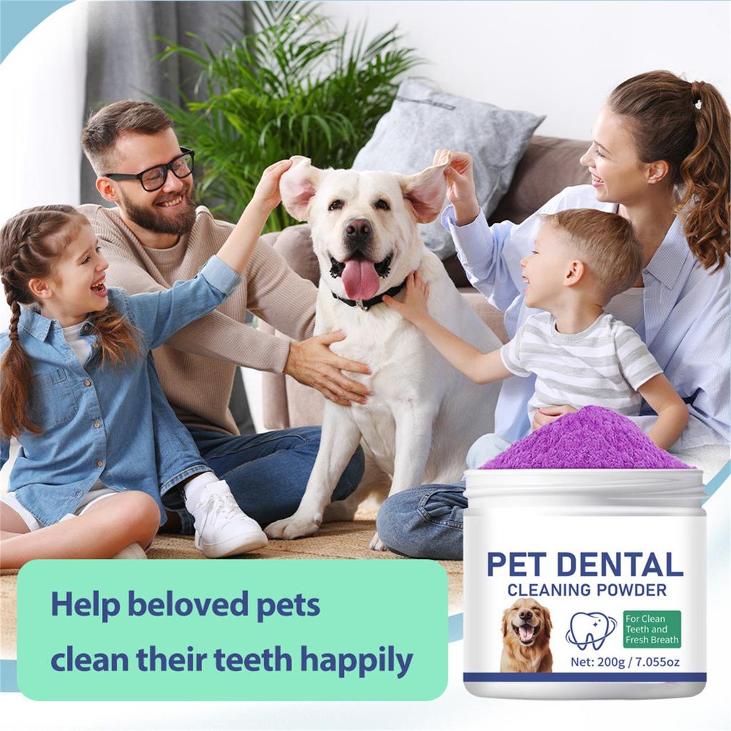 Pet Oral Cleaning Tooth Powder 200g Tartar Stain Cleaning Tool Cats And Dogs Clean Teeth And Freshen Breath