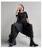 2025 Summer Striped Patchwork Loose-Wear Women's Wide-Leg Cropped Drop-Crotch Pants