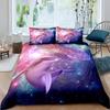 Dolphin Duvet Cover Set Cute Kawaii Wild Animals King Queen Full Size Polyester Bedding Set For Boys Girls Comforter Cover