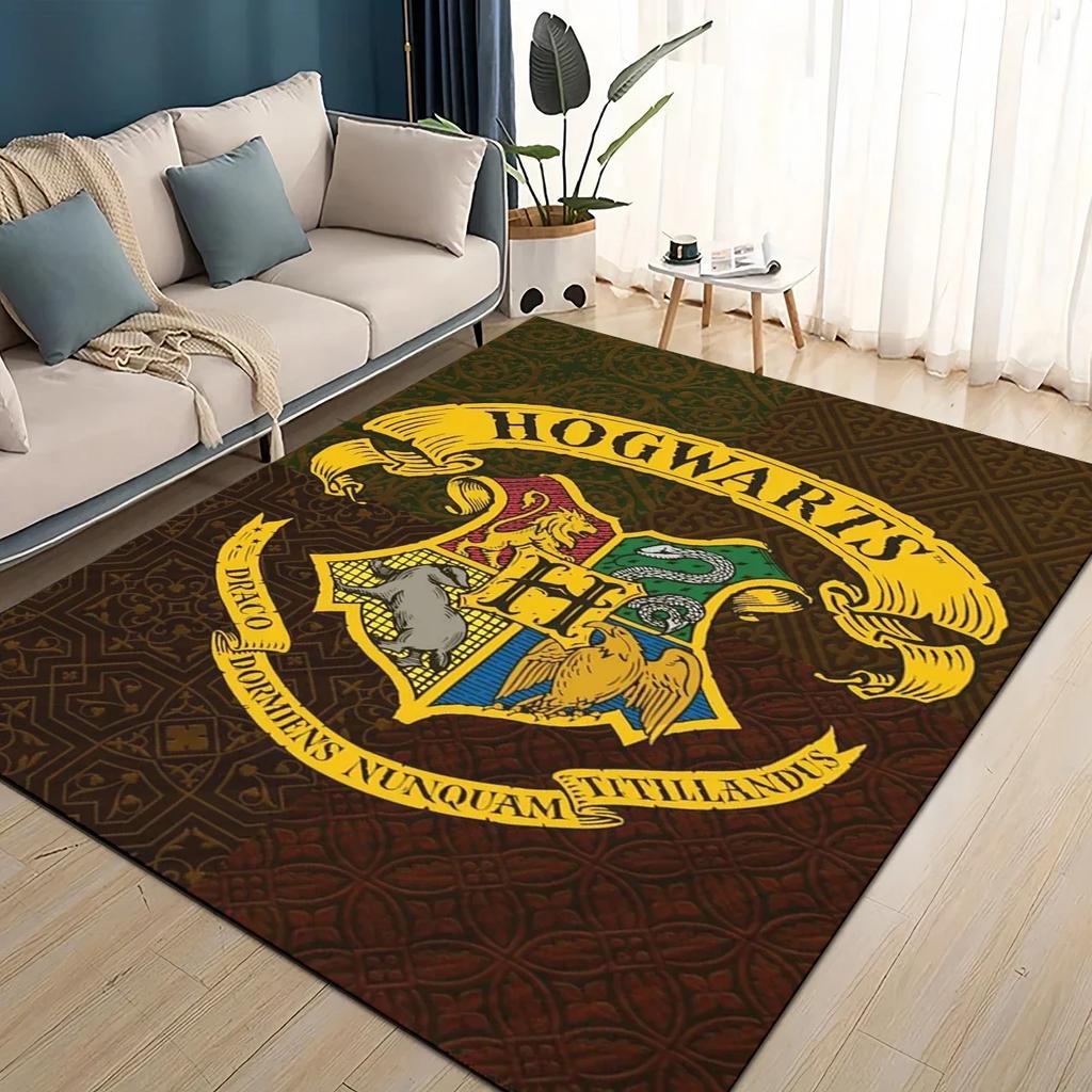 3D H-Hogwarts Magic Sign Gift Rug Carpet for Living Room Bedroom Home Decor,kids Play Non-slip for Sofa Doormat