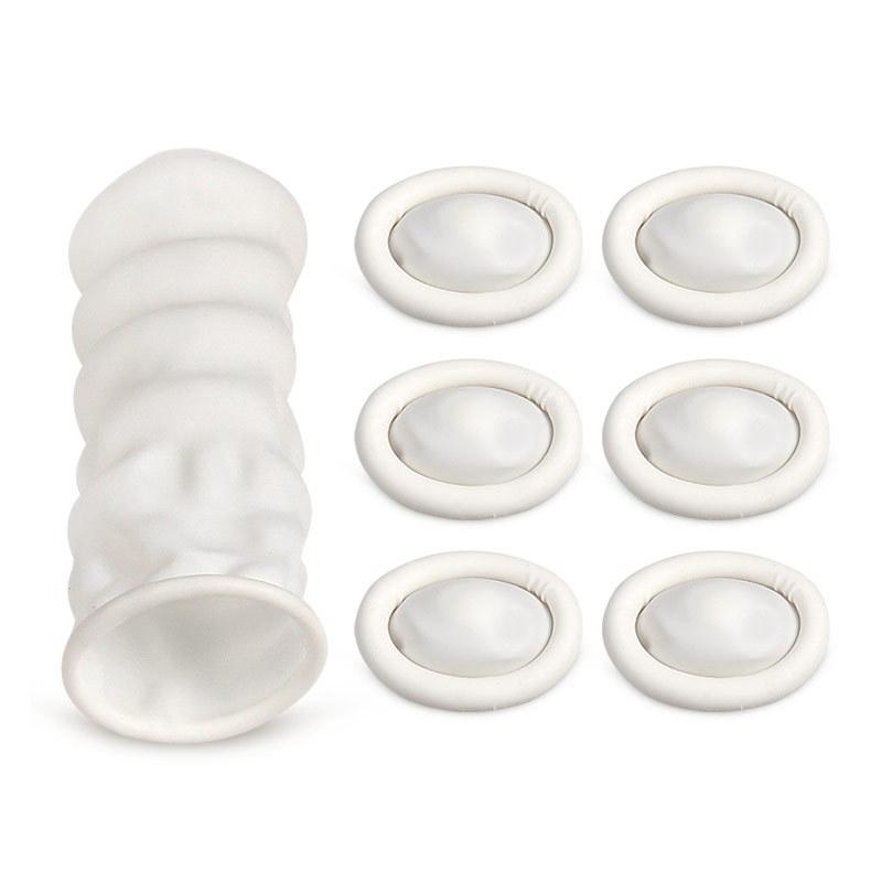 White Latex Powder-free Dust-free Anti-static Finger Cover, Beauty Manicure Pattern Embroidery Disposable Non-slip Finger Cover
