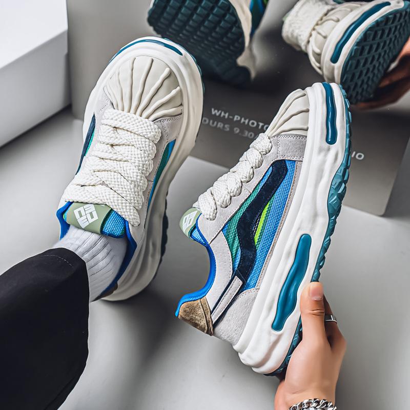 Herresko sommer ny mote allsidige plattform høydeøkende tidevannssko koreansk versjon ins populære fritidssportssko oppløselige sko