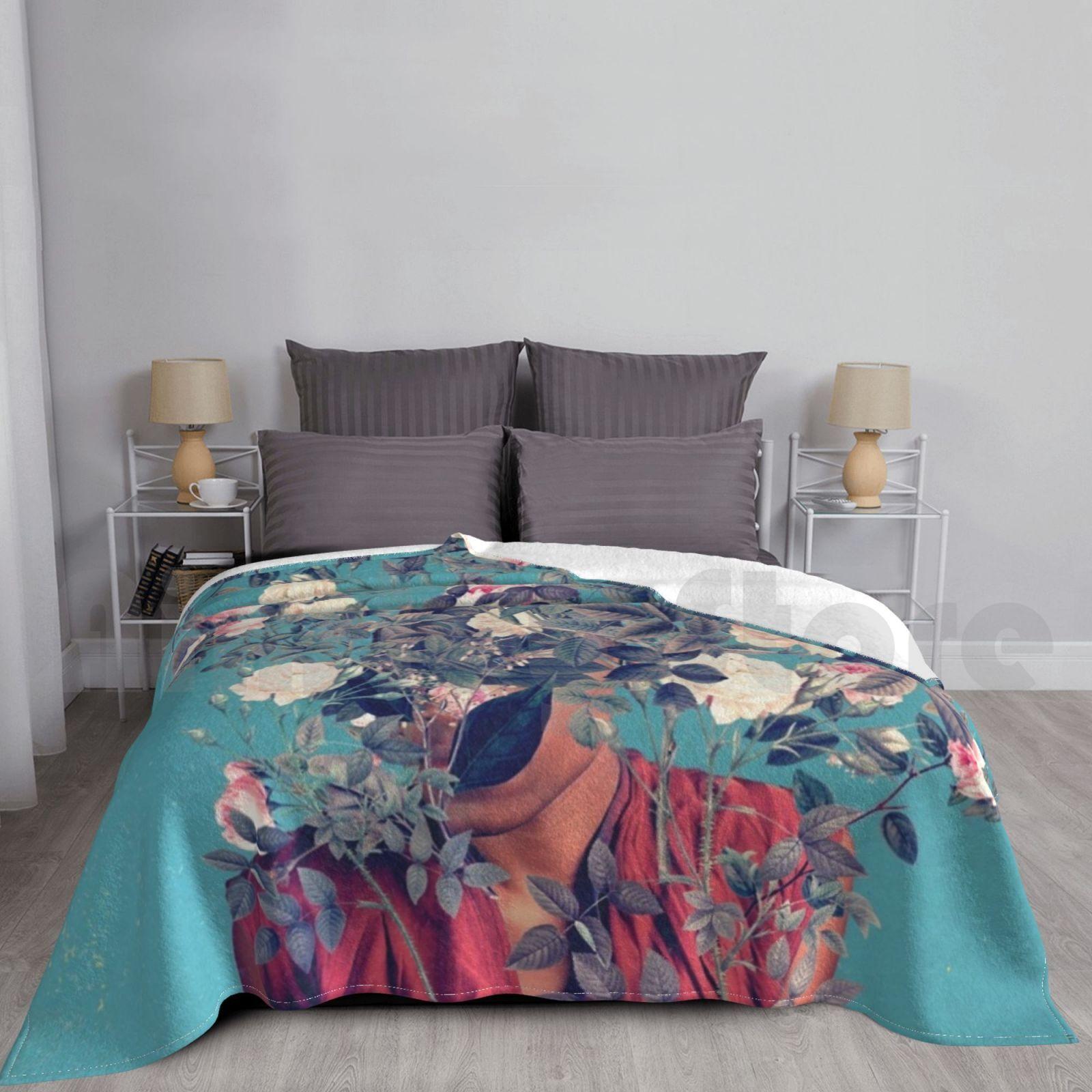 The First Noon I Dreamt Of You Blanket Fashion Custom Frank Moth Vintage Retro Floral Collage Digital Collage Size: 75*100cm, Weight: 230 GSM