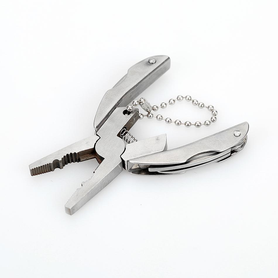 Mini Foldaway Keychain Pliers Knife Steel Portable Pocket Multi Functionnal Tools Set Screwdriver with Nylon Bag