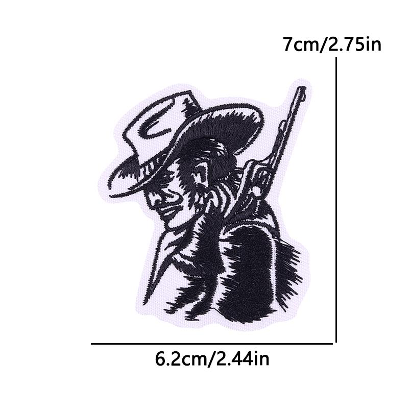 West Cowboy Embroidery Iron On Patches For Clothing thermoadhesive Patch For Clothes Heroism Adventurism Patch For Jeans Sticker