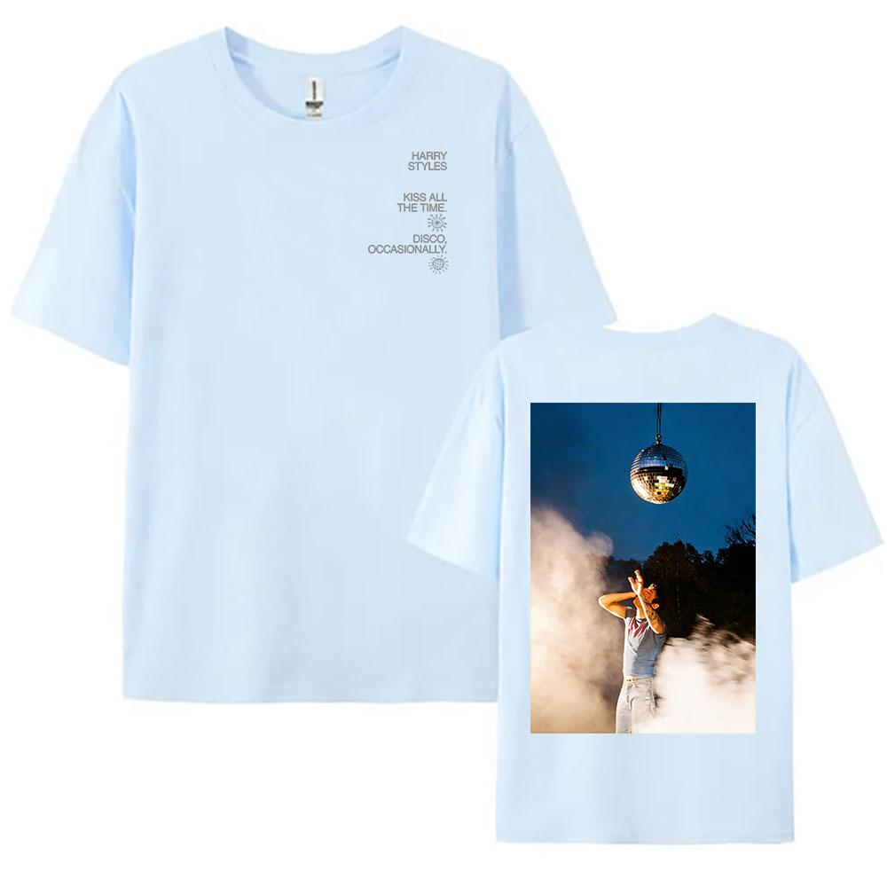 Album KISS ALL THE TIME DISCO OCCASIONALLY Print Tees Singer Harrystyles Design Graphic Tshirt Women Unisex Clothing Cotton Top