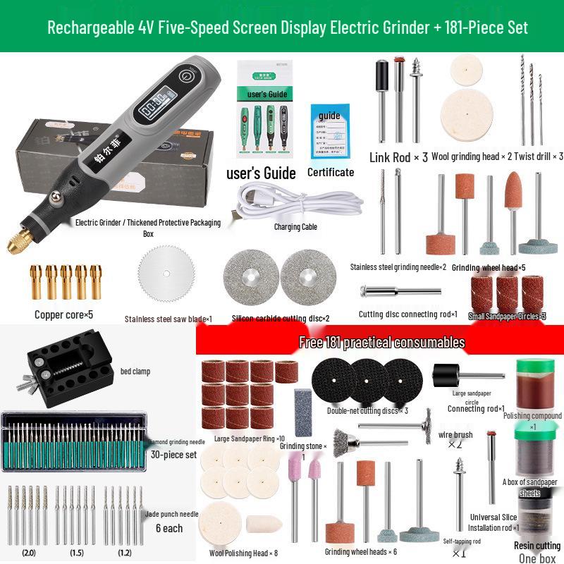 Wireless Mini Electric Grinder: Rechargeable Lithium Battery Handheld Tool for Grinding, Drilling, Engraving & Polishing