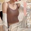 Women's Pure Cotton Vest with Fixed Cup Straps & Chest Pads - Breathable Lingerie & Outerwear