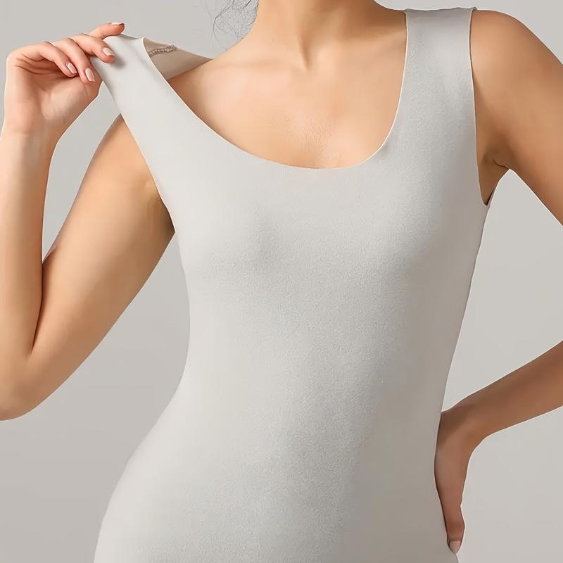 Spring Autumn  Women's Sleeveless AB-Side Vest Versatile Warm Thermal Seamless Liner
