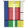 Abstract Geometric Block Tulle Curtains Modern Voile Sheer for Living Room Bedroom Kitchen