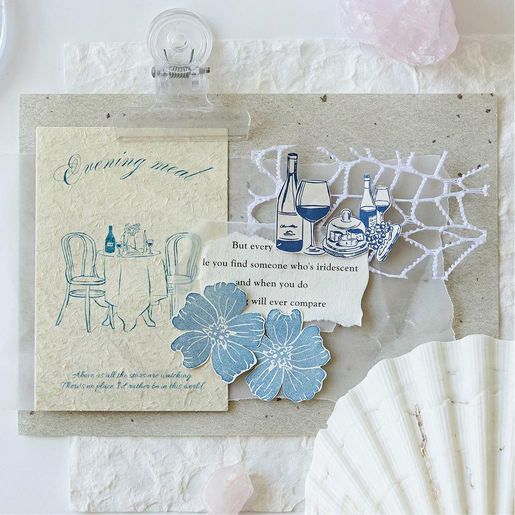 30pcs/pack Retro Material Background Decoration Sticker DIY Scrapbook Writing Paper Office School Stationery Decor Junk Journa