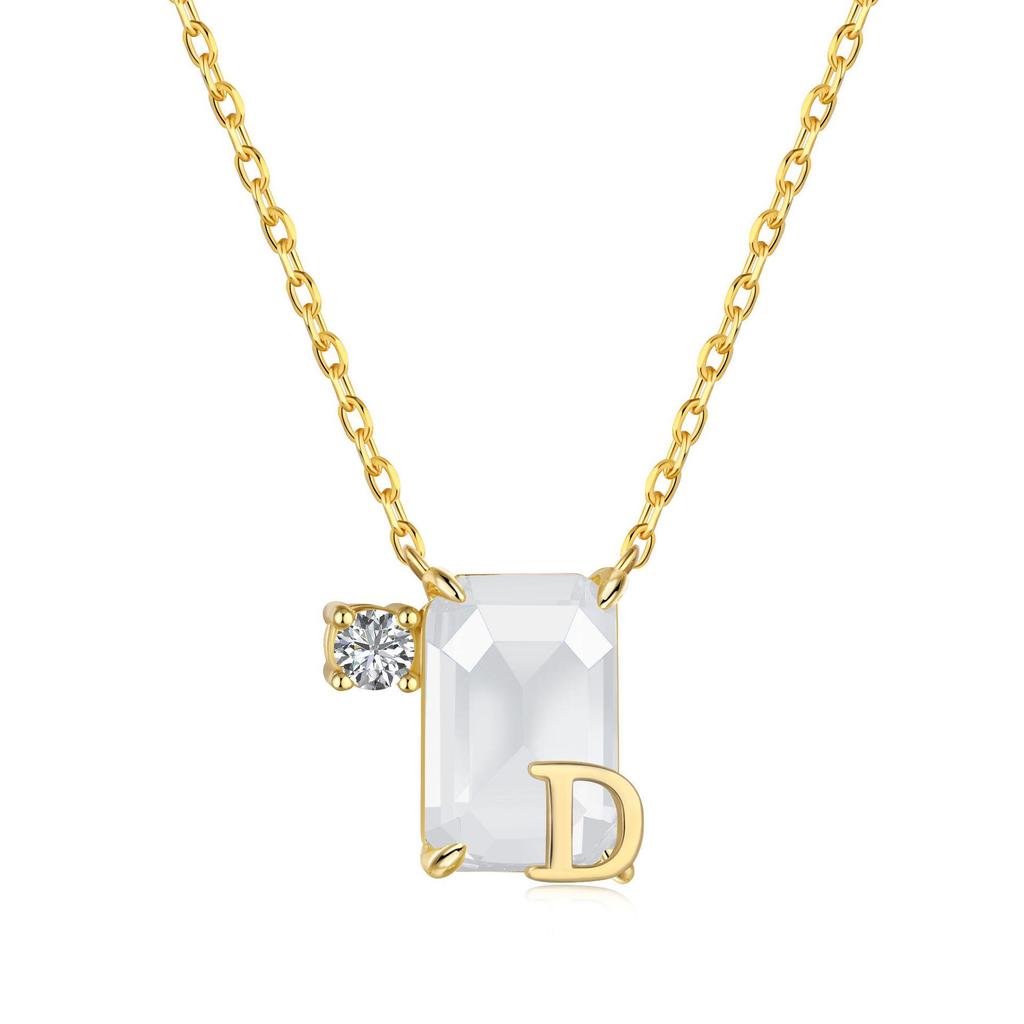 Collier Aurora Love en Argent Sterling S925 pour Femme avec Zircon - Design 26 Lettres, Cadeau de Noël Haut de Gamme