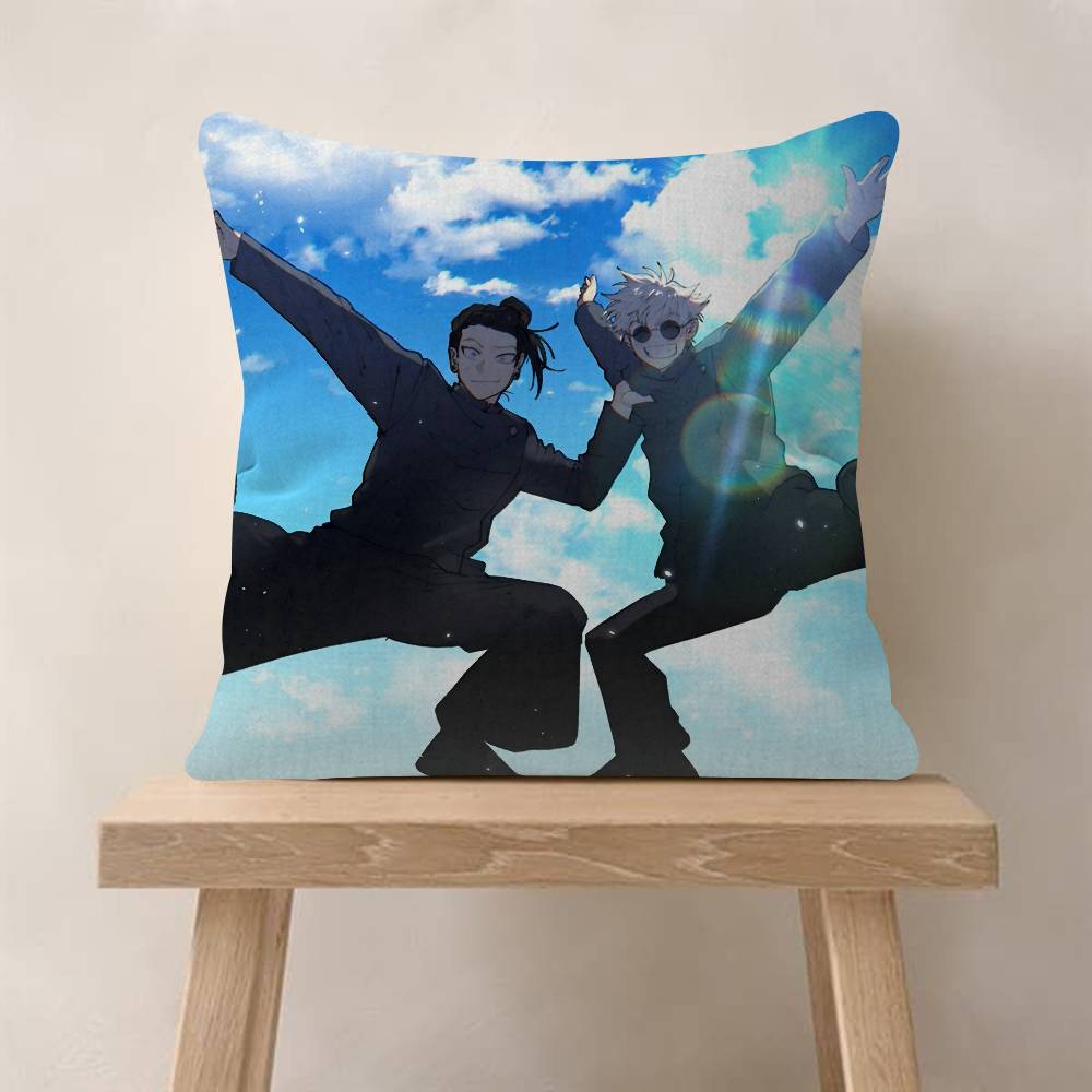 Anime gojo X geto Cushion Cover Pillowcase Upholstery Sofa Throw Pillow Home Decor Pillowcas