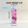 1PC Lip Kiss Bow Love Heart 750ml Color Plastic Sports Water Bottle Leakproof Flip Straw Lid Suitable for Sports Office Home Use