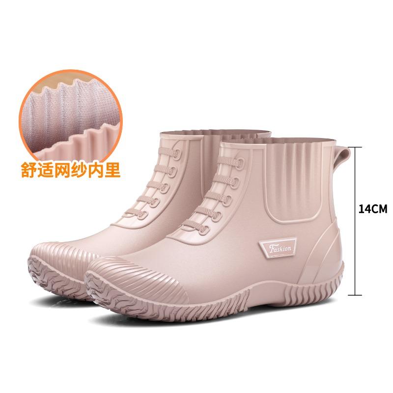 Adult work treading overshoes fashion short non-slip rain boots women wear thickened waterproof shoes rain shoes